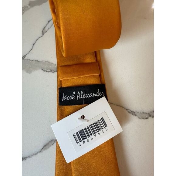 Jacob Anderson Solid Tie - Orange Size One Size - Picture 10 of 10